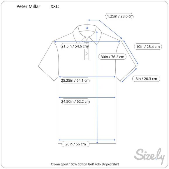 Peter Millar Crown Sport Striped Polo Shirt XXL Green Blue Cotton Short Sleeve - Picture 8 of 8